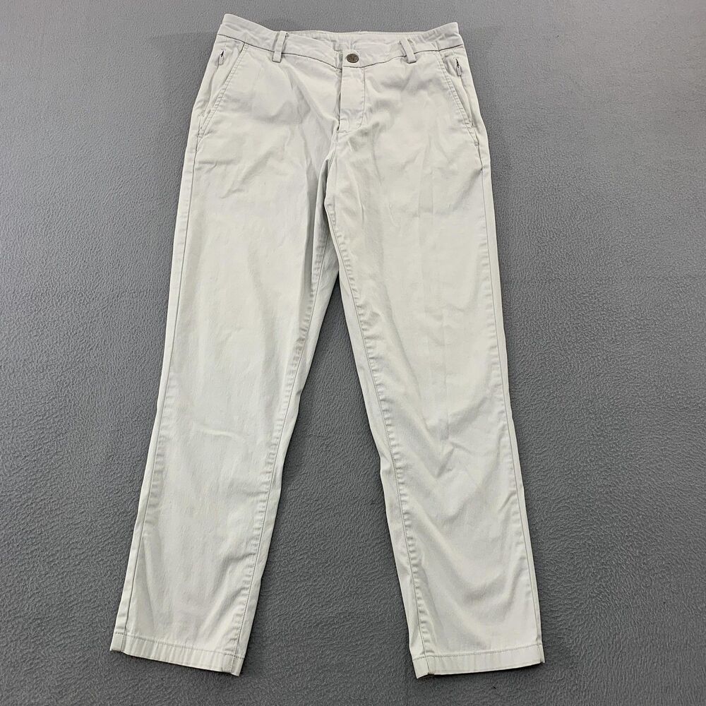 Birddogs Pants Mens 30x27 Gray Stretch Chino Flat Front Casual Golf Performance